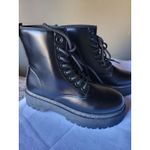 She&In Boots Womens Size 5.5 Black Combat Platform Lace Up Chunky Sole Shoes Photo 1
