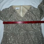 Oleg Cassini  Gold Sequin Gown Size 18W Half Sleeve Dress Plus Size Lined Holiday Photo 5