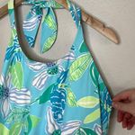 Lilly Pulitzer  Vintage Tropical Parrot Print Halter Swim Tankini Tank Top Size M Photo 2