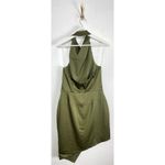 Elliatt  Camo Asymmetric Satin Cocktail Dress in Khaki Size Large Photo 8