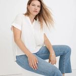 Madewell  Lakeline Popover Shirt in Clip-Stripe Off-White - Size S Photo 0