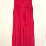 Halston Heritage Sleeveless Cowl Neck Flowy Wide Leg Jumpsuit Neon Pink size 0 Photo 1