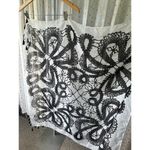 Mark & Hall Art Deco Symmetrical Balance Sheer Tassel Corners Scarf Shawl Photo 4