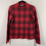 Field Flower Anthropologie Red Buffalo Plaid Wool Blend Mock Neck Sweater Size S Photo 0
