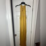 Ronny Kobo Estera Yellow Gold Halter High Neck Maxi Gown Size L Side Slit Size L Photo 6