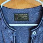 100% Baby Alpaca Cardigan Sweater Llama Pattern Blue Women's Size M Size M Photo 4