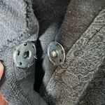 Free People  Black Lace Hooded Ruffle Jacket Snap Button Women's Size Extra Small Photo 2