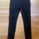 Arizona Jeans Black Hi- Rise Distressed Jegging Photo 1