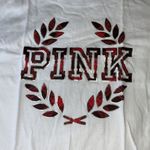 PINK - Victoria's Secret Pink By Victoria’s Secret Campus Crew Red/Black Emblem Neck Tee Shirts Photo 2