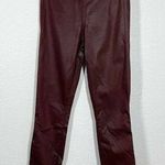Level 99 Faux Leather Coated Legging Pant Red Photo 0