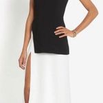 ALC Frank A.L.C. Mer Two Toned High Slit Layered Look Dress | Black/Cream | 6 Photo 1