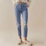 Levi's Levi’s Button Fly Wedgie Jeans 25 stretch Straight leg Distressed denim blue Photo 4