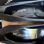 St. John Couture Audrey 8 Black Satin Rhinestone Heels Pointed Toe Stiletto Box Photo 5
