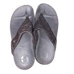 FitFlop Lulu Rhinestone embellished wobble Board t-strapped sandals size 7 black Photo 3