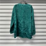 Victoria's Secret Vintage Victoria’s Secret Satin Jacquard Pajama Top Women's Small Green 90's Y2K Photo 1