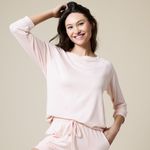 Softies Dream 3/4 Sleeve Boat Neck Top and Short Set Sz S Apricot NWT Soft $129 Pink Photo 1