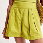 Abercrombie & Fitch NWT  Linen Blend Shorts Size XL Pleated High Rise‎ Resort Photo 0
