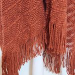 Stein Mart Rust Fringe Wrap Shawl NWT One Size Rust Knit Wrap Brown Photo 3