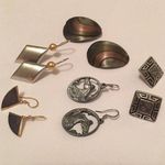 Lot Of 5 Vintage Modern Costume Jewelry Earrings Pierced All Signed Photo 0