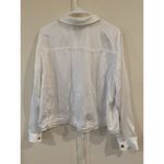 Sejour Nordstrom White Polyester Satin Jeans Style Jacket Photo 1