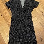 Norma Kamali  Baby Polka Dot Faux
Wrap Slinky S/S Dress Black & White Sz LARGE Photo 0