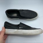 Vans  Black Leather Slip On Sneakers Womans 6.5 Classic Flats Comfort Shoes Photo 4