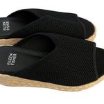 Eileen Fisher  Sandals Womens 6.5 Black Knit Tali Espadrilles Beach Lagenlook Photo 0
