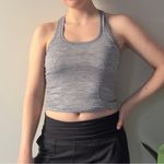 Lululemon  Cropped Swiftly Racerback Tank Top Gray Crop Athletic Sleeveless Logo Photo 0