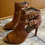 Michael Kors Blush Pink Suede Leather Peep Toe High Heels - Size 8.5 Photo 1