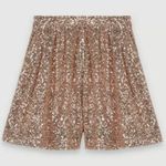 Maje 💕💕 Paillette Pleated Sequined Tulle Shorts High Rise ~ Metal Pink 38 NWT Photo 10