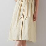 LK Bennett  Hendrick Beige and Silver Stripe Cotton Dress 12 Photo 0