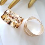 ZARA New!  Bright Golden Hoop Earrings Photo 4