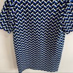 ZARA  Blue Geometric Plaid Shift Dress Size S Minimalist Retro Mod Print Chic Photo 4