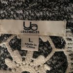 YA Los Angeles Heather Gray Crochet Trim Lightweight Sweater Top Size Large Boho Photo 8