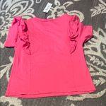 Strut & Bolt Pink Ruffled Short Sleeve Blouse boutique bought. Photo 4