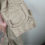 Farm Rio Pineapple Eyelet Trench Coat Womens XS Tan Khaki Cotton Button Front Photo 7