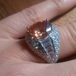 Simulated Champagne Color and White Diamond Brass Ring (Size 7) Photo 10