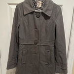 Tulle Anthropologie Wool Blend Pea Coat Lined Women's Gray Medium Photo 0