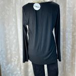 White Birch Women’s Small Black Gray Colorblock Long Sleeve Ribbed Knit Top NWT Photo 4
