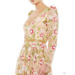 Mac Duggal NWT  Floral Tea Length Dress Sequin Beaded Gold Size 14 Photo 2
