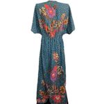 Anthropologie Bl-nk London The Tatiana Kaftan Dress Floral Print Green One Size Photo 2