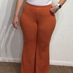 Free People Orange Keep It Real Ribbed Flare Pant Sz M Photo 5