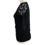 Reiss  Womens Small Magnolia Lace Overlay Black Professional Blouse Shirt Sheer Photo 4