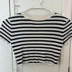 ZARA , Navy Blue And White Striped Baby Tea  8-9, but Fits Like Xs Photo 0
