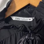 ZARA  Sheer Shoulder Pad Collared Nexk Tie Goth Blouse NWT Photo 2