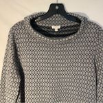 Talbots women Gray Patterned Long 3/4 Sleeve sweater /small cowl neck side 1x Photo 2
