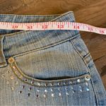 Cache  Rhinestone Stud Jean Pant Size S 2 Denim capris EUC Photo 5