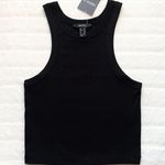 Forever 21 Cropped Ribbed Tank Top in Black Photo 1