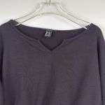 Forever 21 Cropped Sweatshirt Black Sweater Crop Top Shirt V Neck Size Medium Photo 1