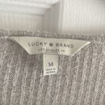 Lucky Brand  Womens Medium Gray‎ Ribbed Pullover Bell Tie Sleeve Top Photo 2